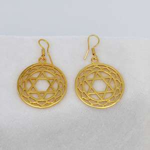 ต่างหูห้อยทองเหลืองดีไซน์วินเทจชุบทอง18K สำหรับเป็นของขวัญสุดเพอร์เฟกต์ - Product Image 4