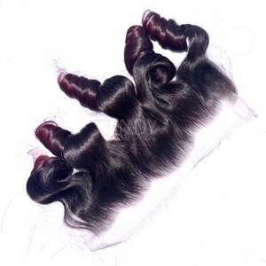 ผมแท้คุณภาพสูงแบบออมเบรสีเด้งดึ๋ง พร้อมผมปิดหน้าผากและผมเป็นมัดสำหรับทำวิก - Product Image 3