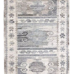 Elegante hecho a mano moderno Kelim Dhurrie Kilim juego de alfombras patrón geométrico alfombra de área de lana - Product Image 1