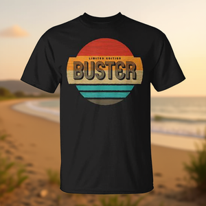 Camiseta Buster Retro Vintage Sunset de Edición Limitada, Ropa Promocional de Estilo Vintage - Product Image 3