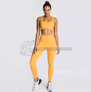 Más tamaño de las mujeres de entrenamiento multicolor Fitness Yoga Sets Precio de fábrica Sujetador ajustable Legging Yoga Sets - Product Image 4