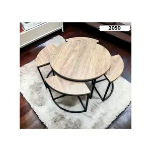 Nero statico metallo e metallo oro 4 + 1 tavolini in legno tavolini per soggiorno e sala da pranzo mobili realizzati in Turchia