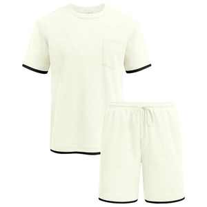 Chándal hasta la rodilla para hombre, camisa corta y de algodón, ropa deportiva cómoda de verano, proveedor OEM ODM, venta al por mayor directa de fábrica - Product Image 4