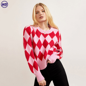 Pull en laine à col rond avec impression de Logo personnalisé, léger et de haute qualité pour femme, vêtements d'hiver - Product Image 4