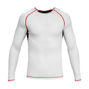 Alta calidad de manga completa de los hombres Rash Guard negro blanco compresión Tops ventas al por mayor hombres camiseta MMA Rash Guard diseño superior - Product Image 1