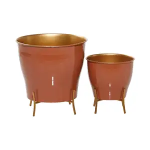 Top Quality Metal Galvanized flower pot with stand customize Colours for Garden Decoration at Cheap Price
