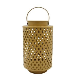 Set of 3 Iron Lantern With Handle Burn Brass <b>Colour</b> Medium Size <b>Candle</b> Stand and <b>Candle</b> <b>Pillar</b> Holder for Home Decoration - Product Image 2