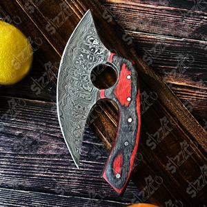 Cuchillo Ulu de acero de Damasco hecho a mano con mango de madera, cuchillo de cocina de Chef cortador de Pizza único, regalo de aniversario o cumpleaños perfecto - Product Image 1