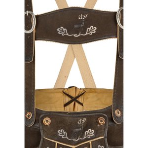 Luxury <b>Brown</b> 100% Cotton Lederhosen Eco-Friendly Quick Dry Breathable High Street Style Mid-Waist <b>Shorts</b> Traditional Stitch - Product Image 3