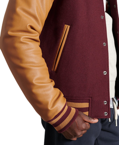 Veste universitaire en laine personnalisée pour hommes avec manches en cuir de chenille Toile de haute qualité pour le baseball d'hiver Letterman Design - Product Image 6