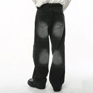 กางเกงยีนส์ขาบานสำหรับผู้ชายระบายอากาศได้ดี, กางเกงยีนส์ขาบานโอเวอร์ไซส์ทำจากผ้าฝ้าย100% - Product Image 5