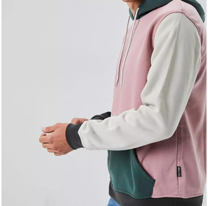 Sweat à capuche pull-over pour hommes de meilleure qualité avec poche kangourou Design bicolore tissu éponge français approvisionnement en gros motif 3D - Product Image 3