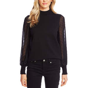 Maglione da Donna Cece Stile Coreano con Collo Alto e Design a Contrasto, Nero, Taglia M - per Autunno e Inverno - Product Image 4