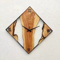 Jam dinding kayu hitam dan jam tangan Modern sederhana dan modis dekorasi rumah ukiran dan desain kerajinan kustom
