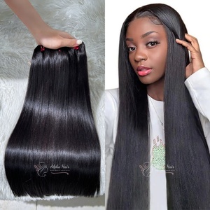 Doble dibujado producto superior precio de fábrica más barato hueso recto pelo genio trama cabello crudo extensiones de cabello humano HD encaje - Product Image 1