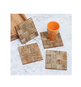 Sous-verres écologiques de luxe en bois massif pour boissons et thé, qualité supérieure avec support, dernier modèle bon marché - Product Image 6