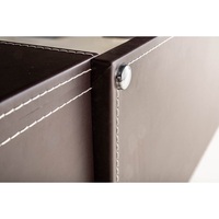 Bureau assis-debout moderne Bari gauche en bois brun 220x85x75cm 153kg Jet-Line pour adulte, idéal pour le bureau, la maison et l'école