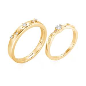 แหวนคู่รักลายเถาวัลย์ชุบทอง 18K แหวนแต่งงานแบบฝังอินเลย์สุดอินเทรนด์ - Product Image 2