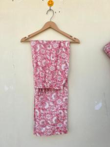 ชุดนอนลำลองสุดหรูแบบเรียบลื่นพิมพ์ลายดอกไม้ผ้าฝ้ายสำหรับ100% ฤดูใบไม้ผลิฤดูร้อนฤดูใบไม้ร่วงฤดูหนาว - Product Image 5