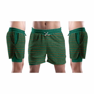 กางเกงขาสั้นออกกำลังกายผู้ชายสไตล์ไฮสตรีทดีไซน์ใหม่สีพื้น - Product Image 5