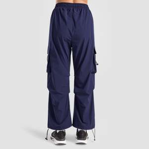 Pantalones Cargo de Microfibra Premium para Mujer, Cintura Media, Estilo Utilitario, Color Azul Marino, Similares a Capris - Product Image 2