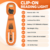 Lampe de lecture LED à intensité réglable, protection des yeux, 2700K 5000K, alimentation USB, lampe de livre avec minuterie 30/60 minutes et fonction mémoire - Mini lampe de livre