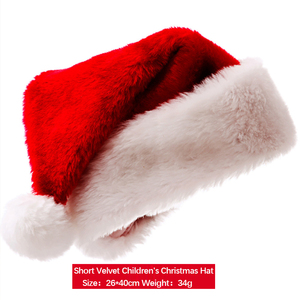 Logotipo personalizado Sombrero de Navidad Terciopelo largo Sombrero de terciopelo corto Nueva FIESTA DE Navidad sombrero de Santa - Product Image 6