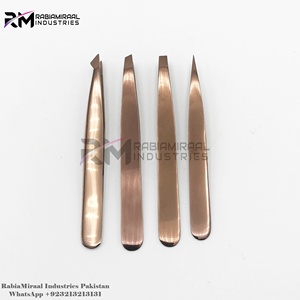 Meilleure qualité de pince à épiler à sourcils en acier inoxydable or rose emballage personnalisé vente à chaud nouveau style demandé ensemble de pinces à sourcils - Product Image 2