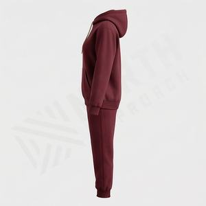 Conjunto de Sudadera con Capucha y Pantalones Deportivos de Forro Polar Transpirable para Mujer, Unisex, Talla Grande, con Estampado Sólido, Logotipo, Servicio OEM, Atuendos Premium - Product Image 3