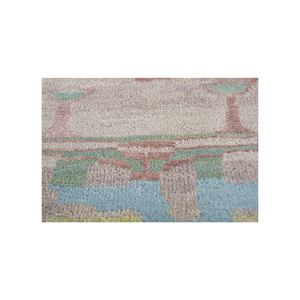 พรมไหมไผ่ผสมขนสัตว์ถักมือ แมนชาฮา สีงาช้าง หนา 10 มม. ลายแบบนามธรรม สำหรับบ้าน ห้องโถง รูปทรงสี่เหลี่ยมผืนผ้า รุ่น Les-970 ผลิตด้วยมือ - Product Image 2