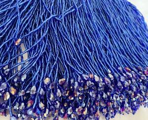 frange de perles rose pêche pour costume de danse, garniture de robe haute couture, frange de perles - Product Image 2