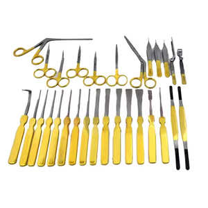 ชุดเครื่องมือเสริมจมูกทำจากสเตนเลสแบบแมนนวล71-Pcs ได้รับการรับรองจาก CE สำหรับการทำศัลยกรรมเสริมจมูกพลาสติกเพื่อการสร้างความงาม - Product Image 5