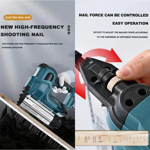 F50 18V Agrafeuse électrique DIY portable Royaume-Uni États-Unis UE Outils de travail du bois Alimenté par batterie Cloueur à clous - Product Image 4