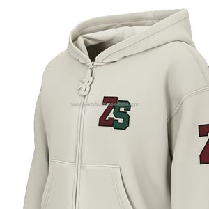 Sweat à capuche en molleton de qualité supérieure pour femmes 380 GSM Tissu doux en coton polyester Couleur crème Broderie personnalisée Logo basics hoodies - Product Image 6