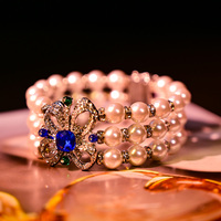Bracelet de perles pour femme, bijoux fantaisie, bracelet multicouche avec fleurs et pierres précieuses, bijoux de luxe pour femme
