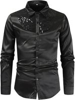 Kemeja Satin kasual pria, baju sutra murni berkancing lengan panjang untuk lelaki