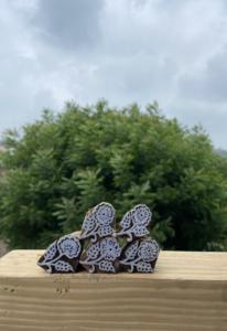 Timbres en bois sculptés à la main avec des motifs floraux |   Motifs floraux |   Outils de sérigraphie textile - Product Image 5