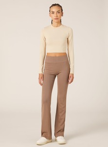 Pantalones de chándal acampanados con estilo para mujer, ropa de Yoga elegante con cierre de cintura elástica a medida, calidad duradera, suministro de verano ODM - Product Image 4