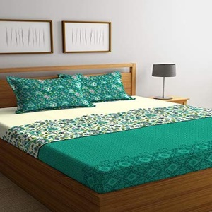 Sábanas _ Sábana de cama suave de gran calidad para el hogar 100% algodón Sábanas ajustadas King con 2 fundas de almohada Algodón, - Product Image 1
