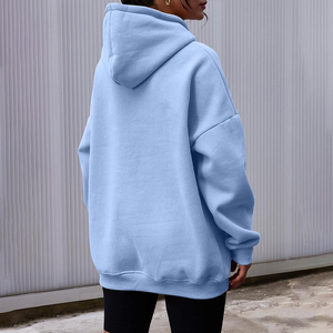 Sweat à capuche baggy surdimensionné pour femmes impression personnalisée motif solide courte longueur vêtements de créateur de mode-vente en gros sweat à capuche vierge - Product Image 6