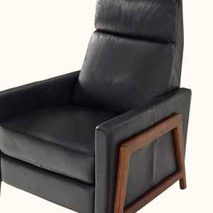 Fauteuil de détente moderne pour salon, Kiky Home Furniture, cadre en bois fait main, revêtement en cuir, inclinable manuellement, ergonomique et durable - Product Image 4