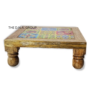 Thủ Công Gỗ Và Gạch Gốm <span class=keywords><strong>Bajot</strong></span> Chowki Đặt Brass Bảng Cho Đa-Mục Đích Sử Dụng Giáng Sinh Trang Trí Nội Thất Bộ 3 - Product Image 6