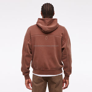 Sudadera con Capucha para Hombre, Otoño, Algodón Grueso, Lavado, Estilo Desgastado, Holgada, Informal, Deportiva, de Alta Calidad, Invierno, Bordada - Product Image 3
