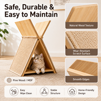 Cama y Cueva para Gatos de Madera con Forma de X Moderna para Apartamentos y Espacios Pequeños, Diseño Personalizado ODM