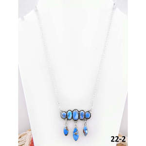 Collier artisanal en turquoise et argent sterling Golden Hills du sud-ouest, bijou de collection culturelle - Product Image 1