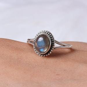 Bague classique faite à la main 925 bijoux en argent massif pour femmes 925 argent Sterling Labradorite pierre précieuse Boho Style bague soeur - Product Image 3