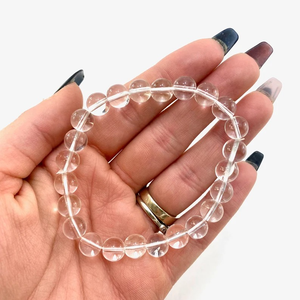 Best Selling Shrekha Creations 6mm-8mm Natural Clear Quartz <b>Crystal</b> <b>Healing</b> <b>Bracelet</b> Elegant Meditation Model Stone Crafts - Product Image 5