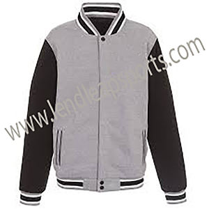 Chaqueta Varsity de Invierno Personalizada de Alta Calidad para Hombre con Cuello Alto y Logotipo Frontal, Tejido de Lana de Secado Rápido - Product Image 4