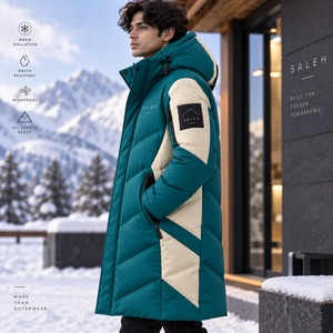 <b>Men's</b> Oversized Long Puffer Jacket <b>Winter</b> <b>Warm</b> Quilted Hooded <b>Coat</b> Thick Insulated Outdoor OEM Wholesale Supplier - Product Image 3