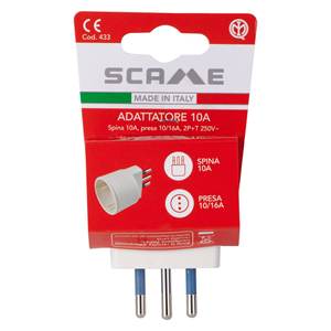 Adaptateur de prise électrique 1 prise 2P+T (10A italien et 16A allemand) Blanc PP0433R Autres connecteurs - Product Image 2